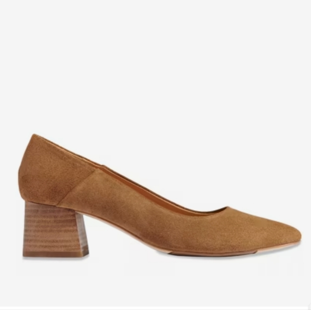 NEW Nisolo Fiorela Go-To Mid Heel Leather Suede Pumps 11 Taupe